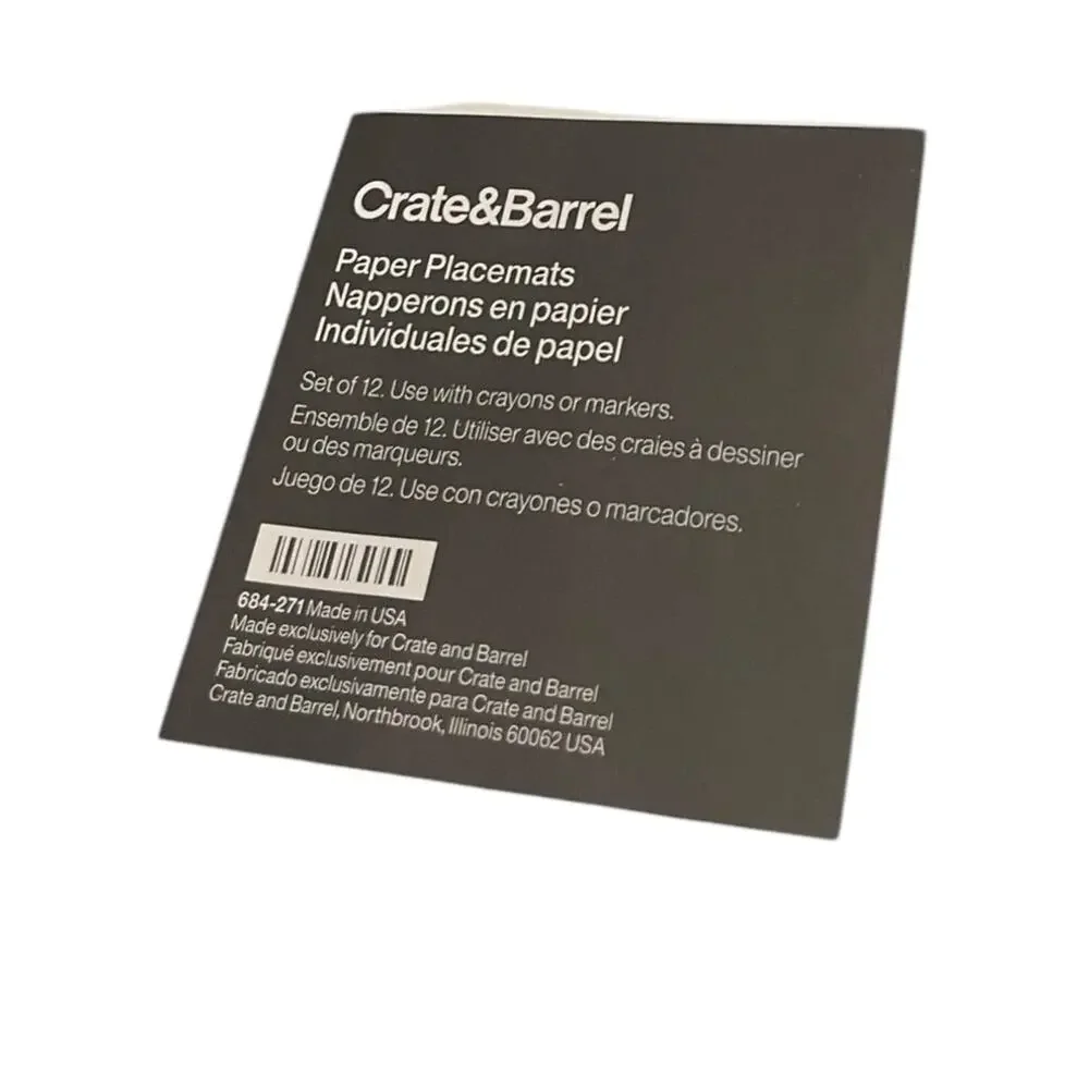Set of 24 Crate & Barrel Paper Placemats Candy Design New Holiday